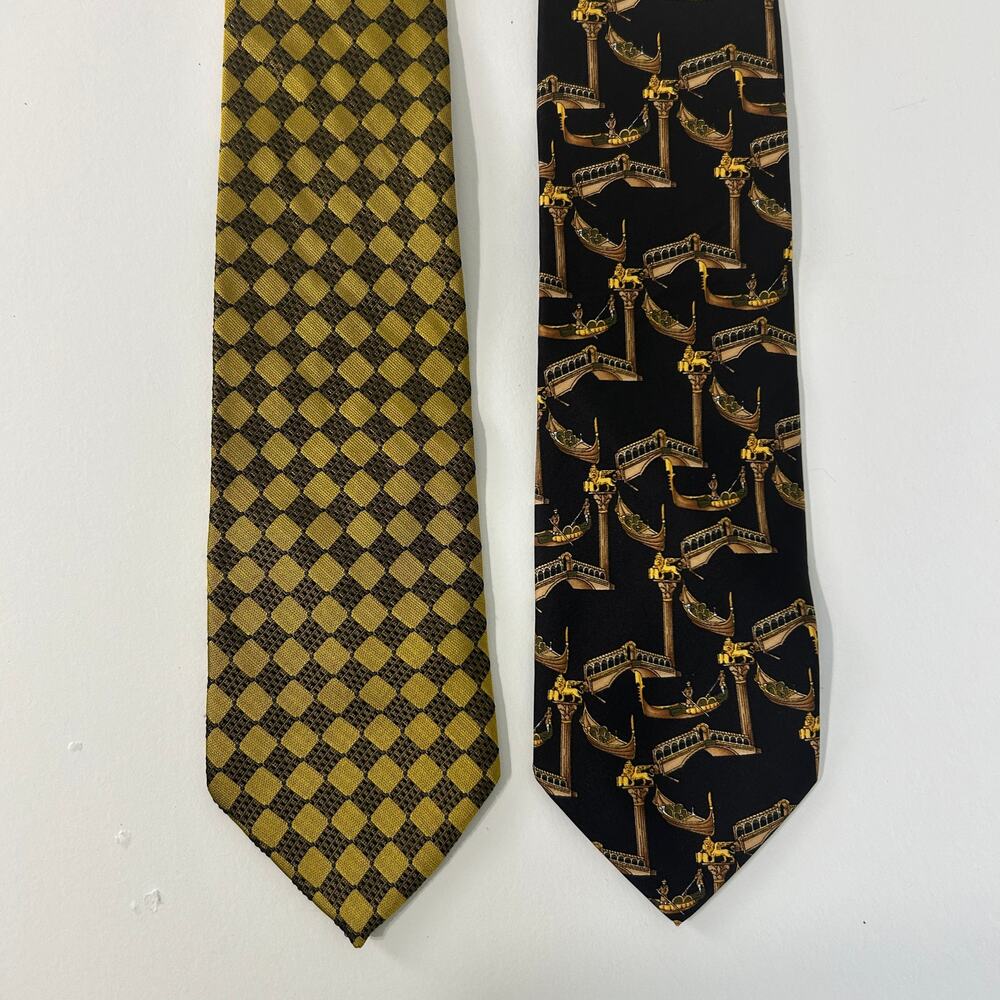 Karin Venezia Tie Lot of 2 Made in Italy 100% Silk Gondola Boat